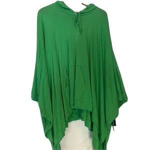 New Ralph Lauren Lime Green Hooded Poncho Kangaroo Pocket - missing one side tie